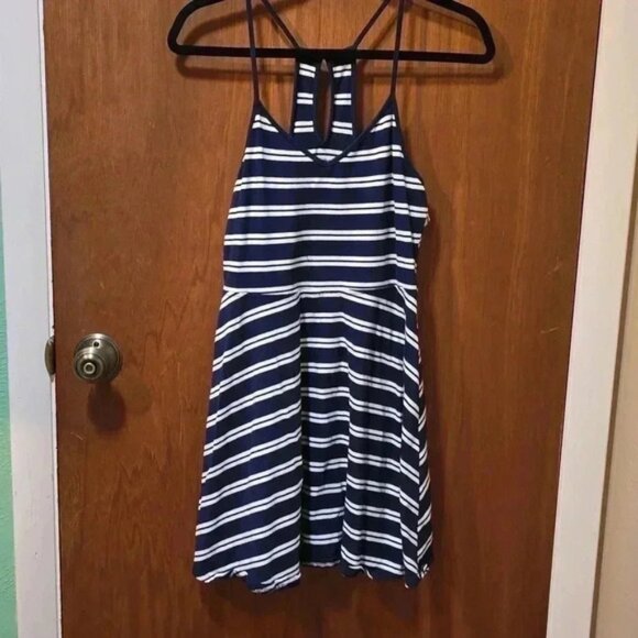SO Navy Stripped Dress L - Picture 1 of 3
